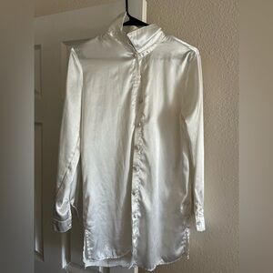 Princess Polly Classic Silky White Dress Shirt
